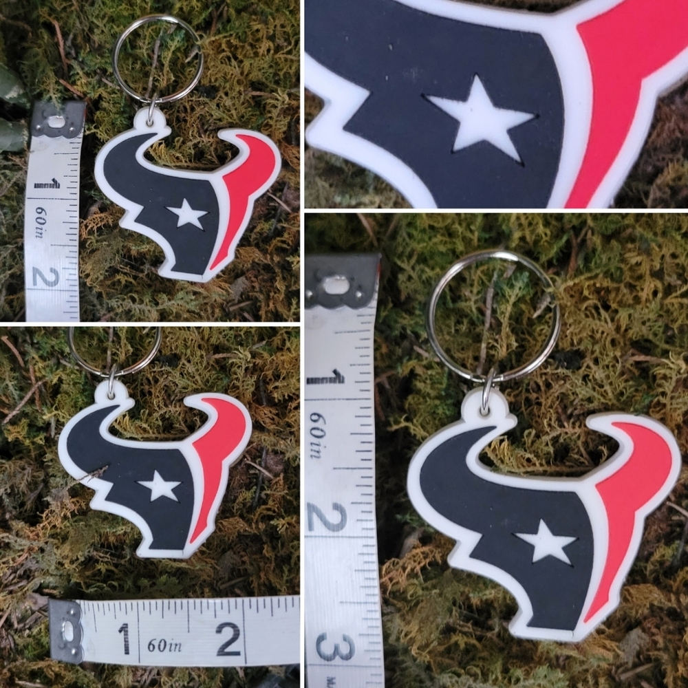 Houston Texans 3" Keychain, NFL Rubber Texans Logo - Picture 5 of 5